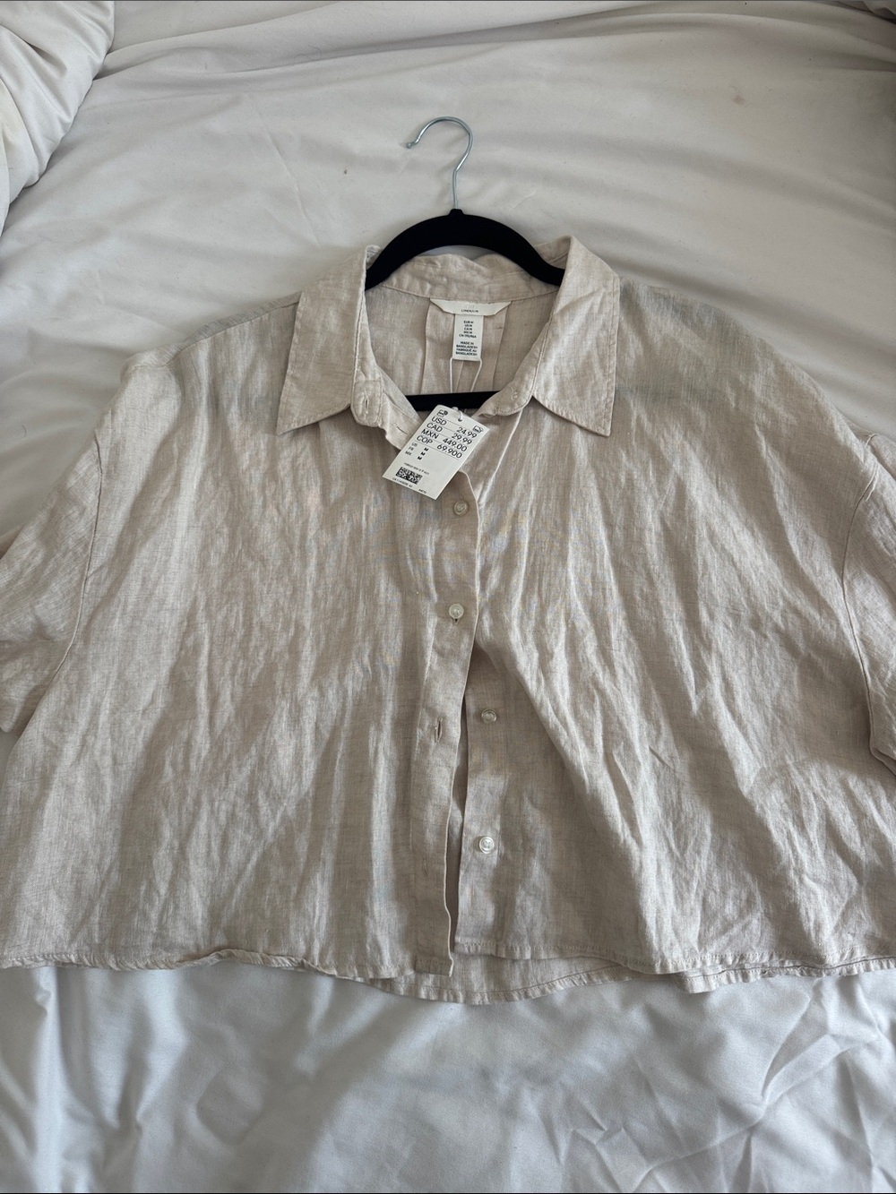 H&M Lightweight Beige Button-Down Shirt